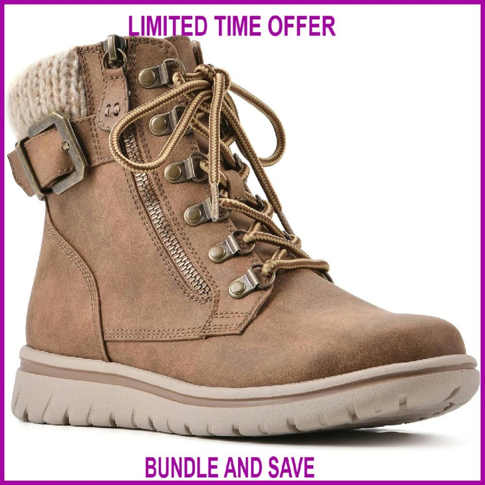 Women's Cushioned Hiker Ankle Boots, Waterproof, Durable Traction